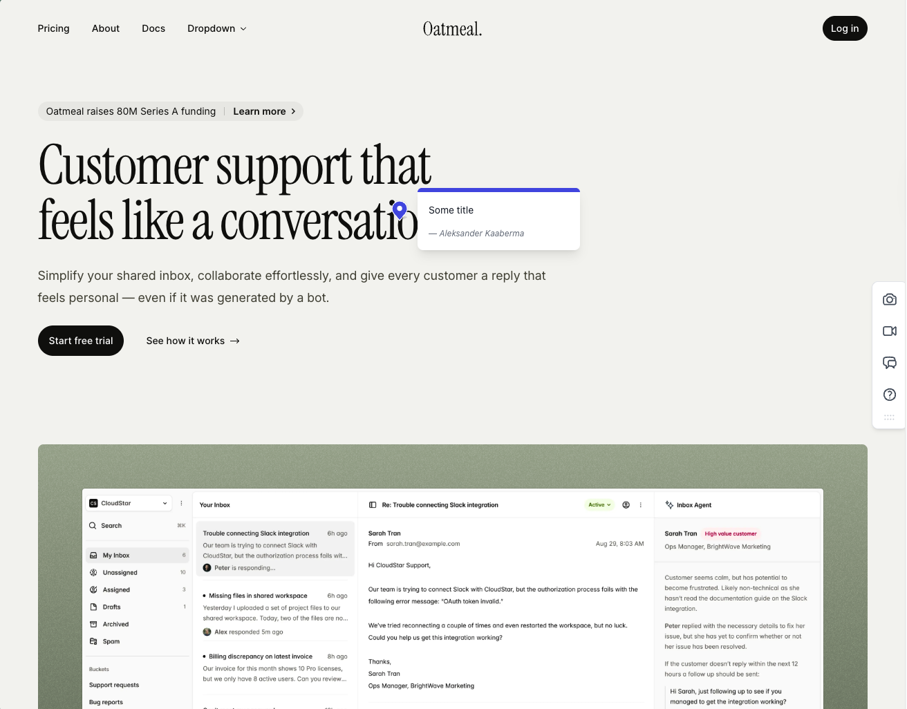 Feedbucket widget showing pinned feedback comment with screenshot capture on a website