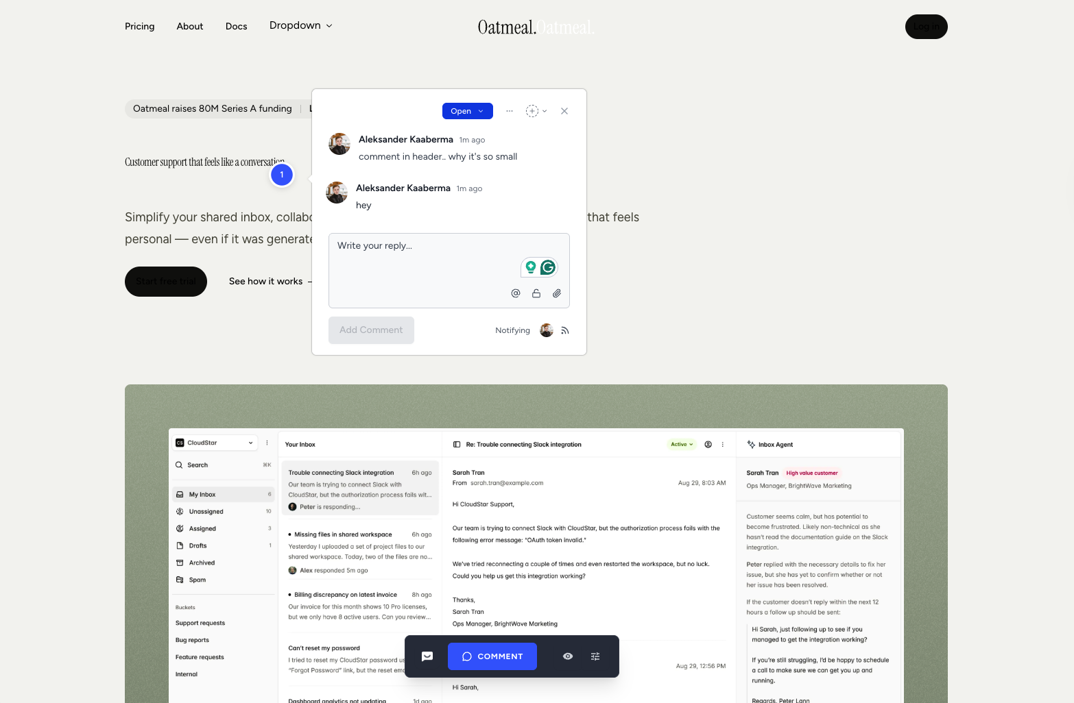 SureFeedback widget visibly altering the host page during testing — header rendered smaller and dark/light mode behavior broke